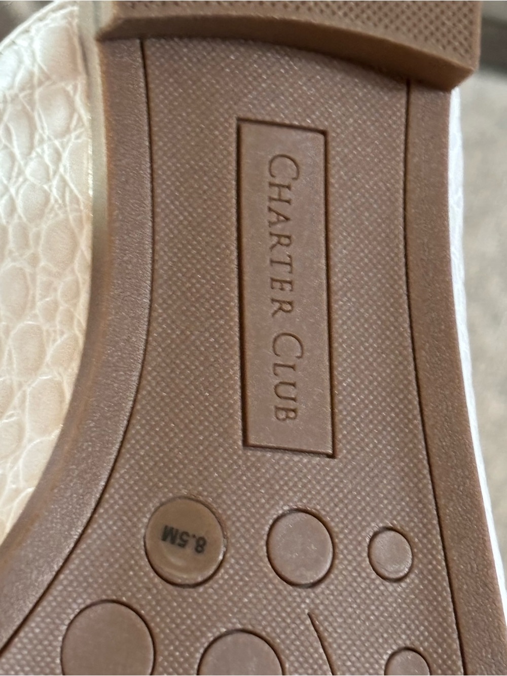 Charter Club Cream Croc-Textured Slip-On Mule Loafers - Picture 8 of 8